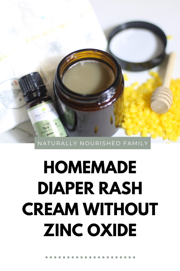 Homemade diaper rash cream without zinc oxide and tea tree oil for healing